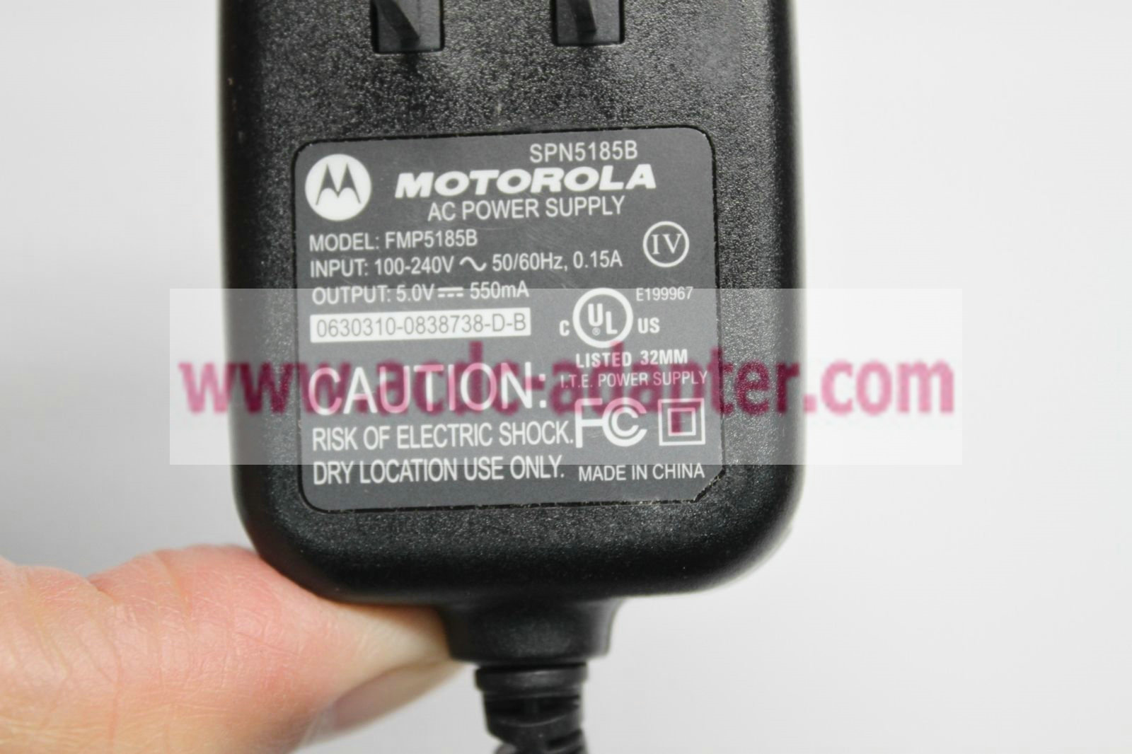 Original Motorola FMP5185B 5V 550mA 0630310-0838738-D-B Cell Phone Wall AC Adapter